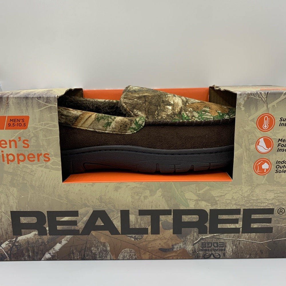 Realtree Camo Men’s Slippers Size L 9.5-10.5
